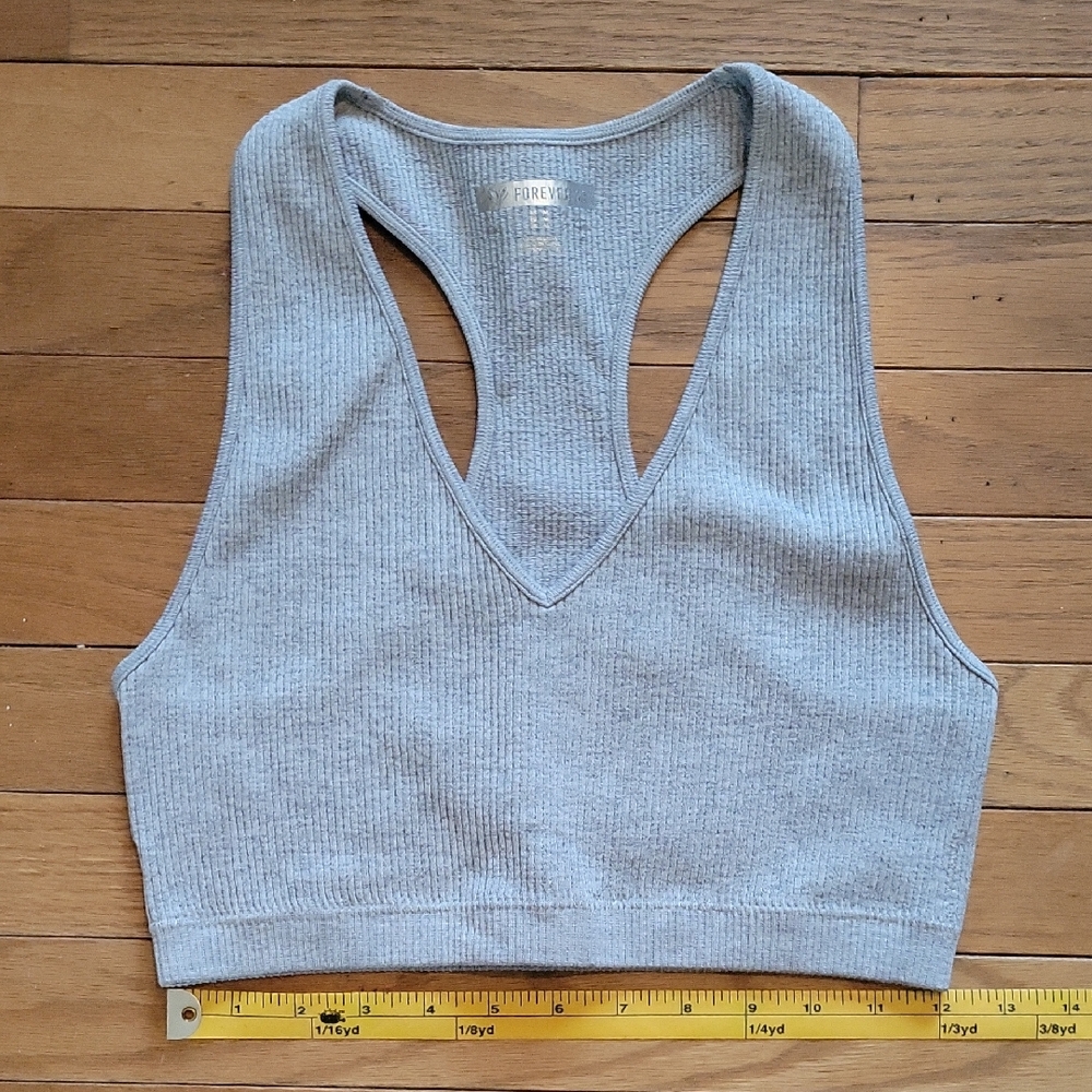 Forever 21 Gray Ribbed Tank Top